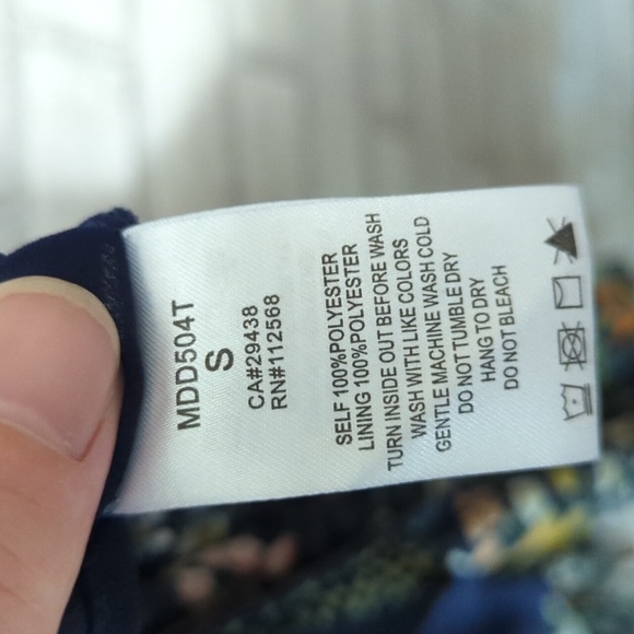 Miss Me Navy Microfloral Tank Cold Shoulder Wrap High-low Dress Size Small - Picture 7 of 7